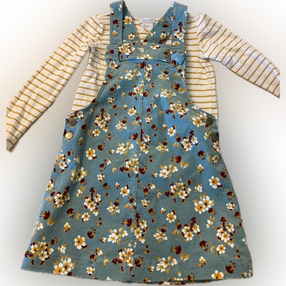 Tahari Toddler Corduroy Overall Dress with Shirt